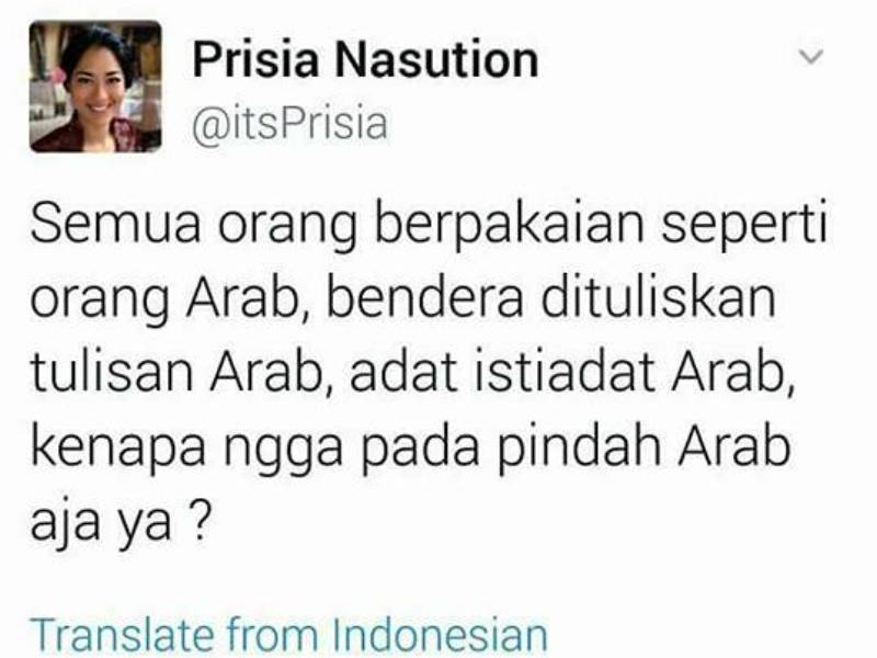 Cuitan Rasis Prisia Nasution