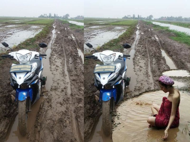 Minta Tolong Foto Jalan ke Kampungnya Diedit