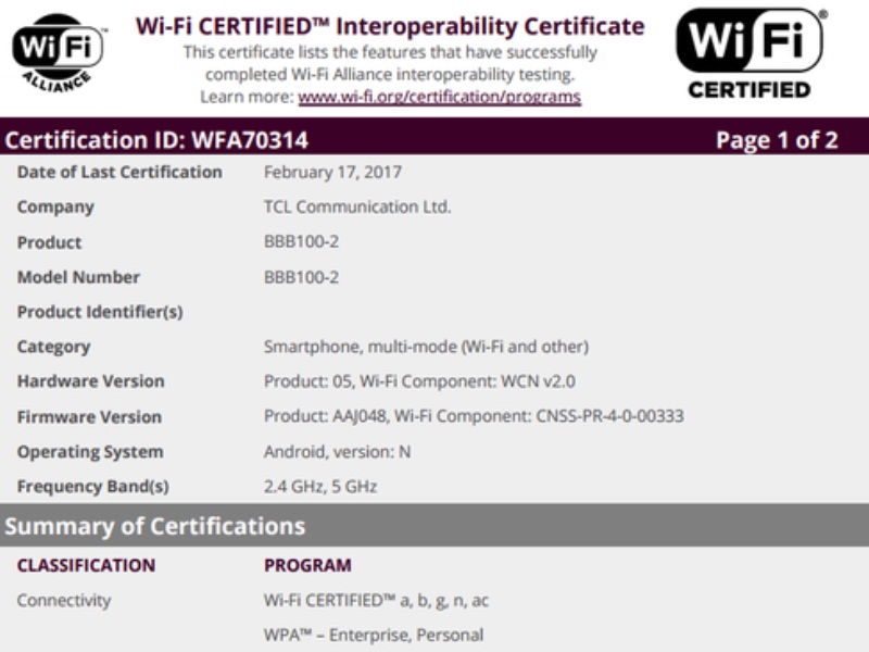 BlackBerry Mercury WiFi Alliance