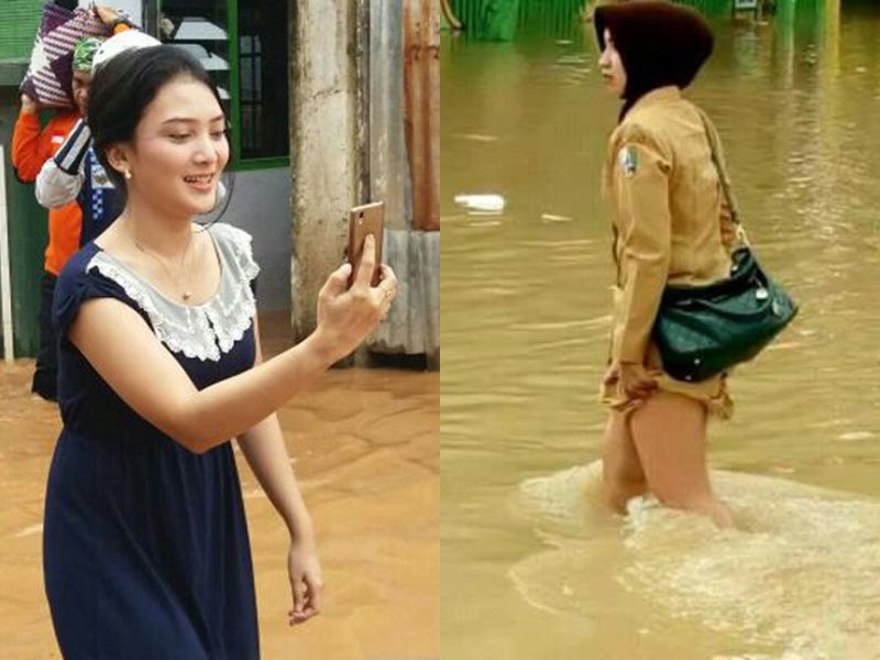 Foto Cewek Cantik Banjir