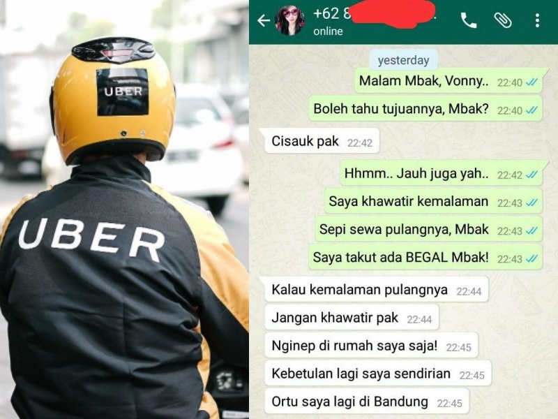 Isi Chat Driver Ojek Online dan Calon Penumpang