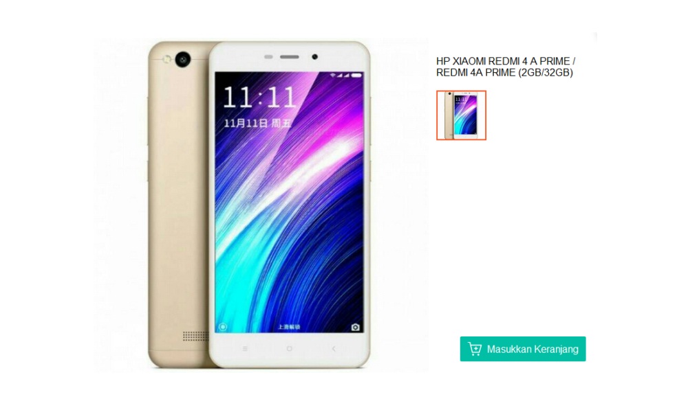 Harga Xiaomi Redmi 4A Prime