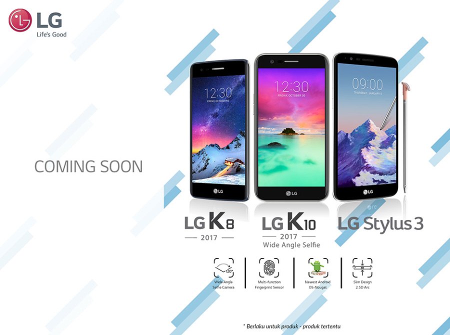 LG K10 2017 LG K8 2017 dan LG Stylus 3