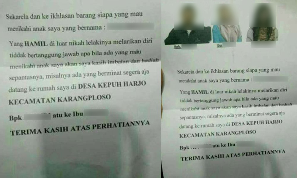 Selebaran Cari Calon Suami di Malang