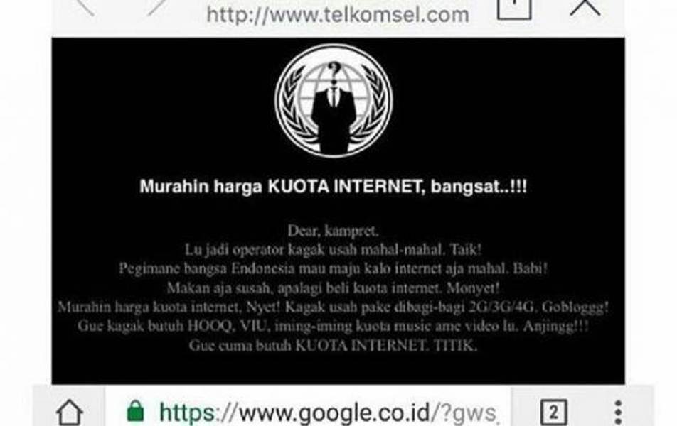 Situs Telkomsel diretas