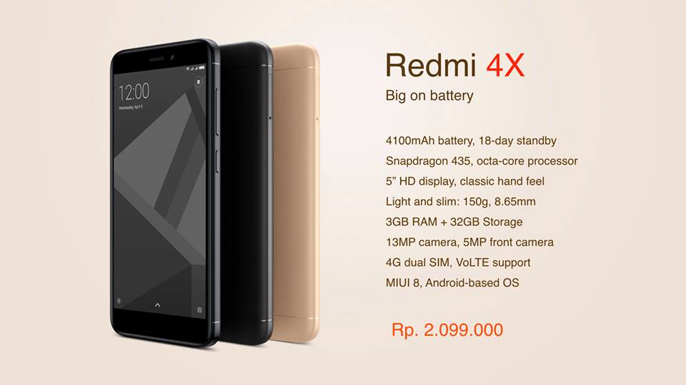 Xiaomi Redmi Note 4 dan Redmi 4X Resmi Hadir di Indonesia, Ini Harganya