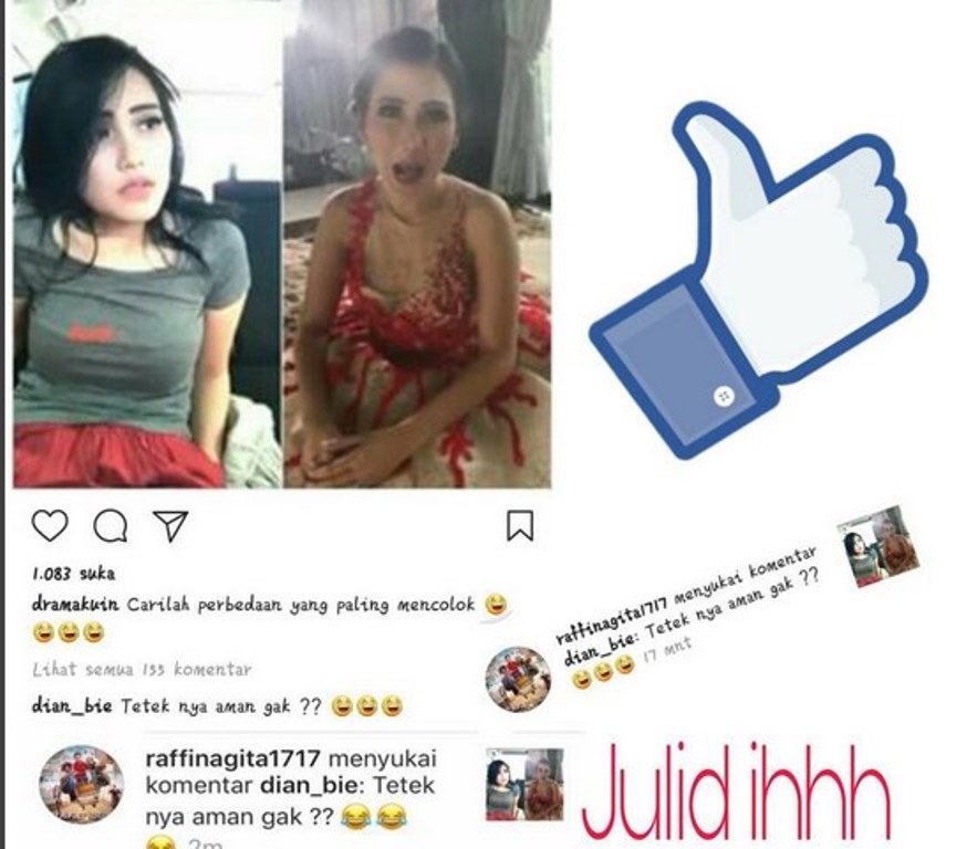 Akun Instagram Raffi Ahmad Ketahuan Like Komentar Candaan Netizen Soal Dada Ayu Ting Ting