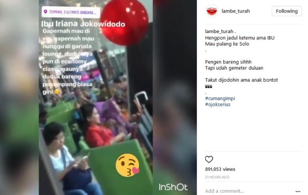 Bikin Netizen Kagum Iriana Jokowi Duduk di Ruang Tunggu Bandara Kelas Ekonomi