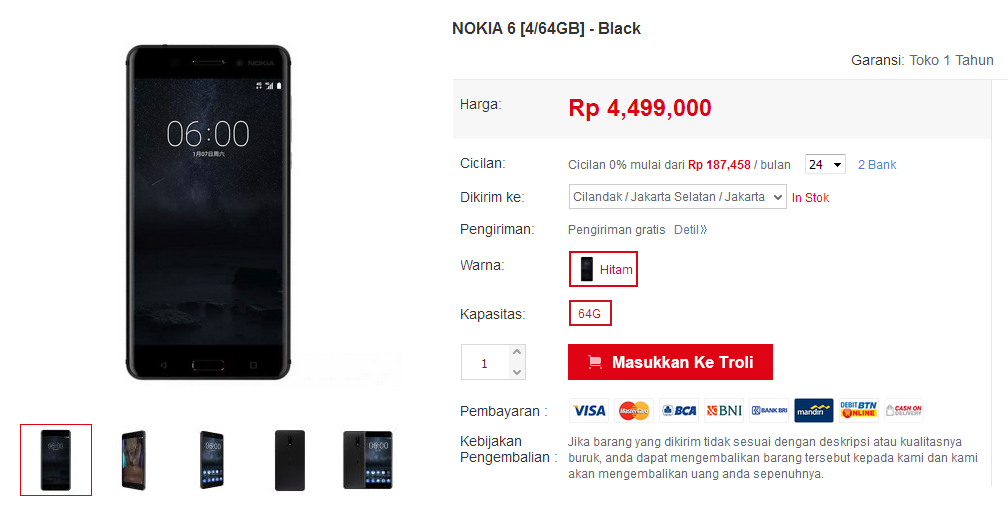 Harga Nokia 6 Indonesia