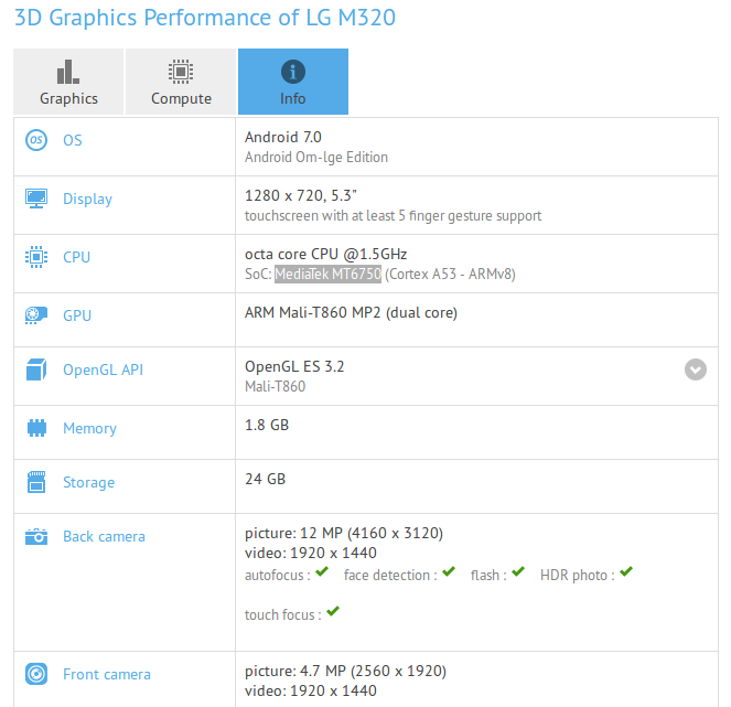 LG M320 Muncul di GFXBench dengan Layar HD dan Kamera 12MP