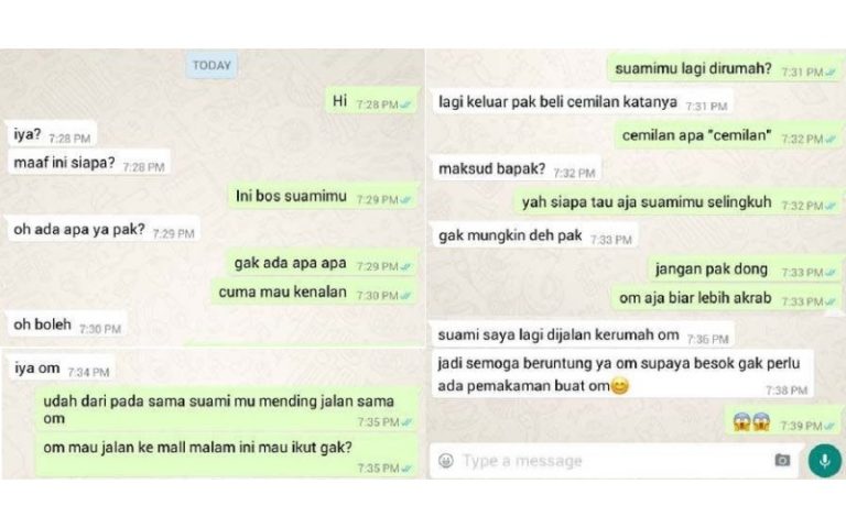 Chat WA Bos Hidung Belang dan Istri Bawahannya