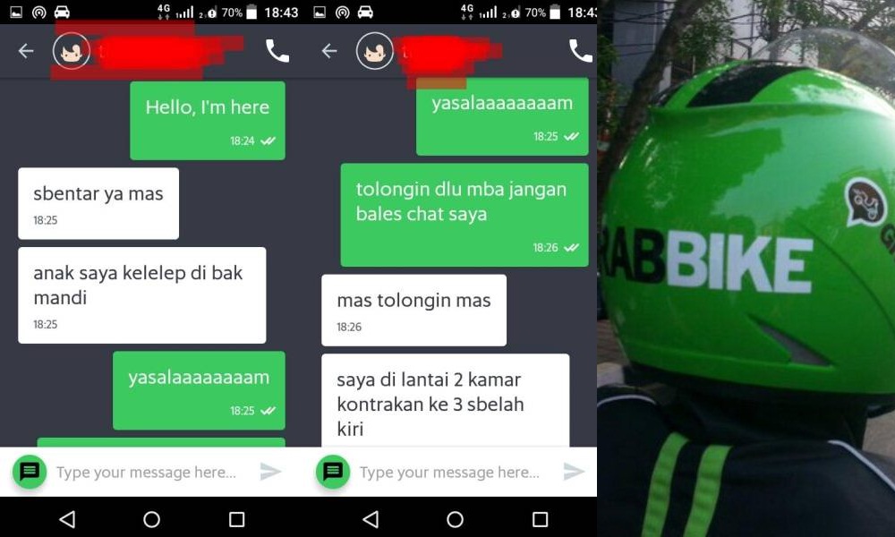 Driver Grab Bantu Anak Kustomer Kelelep di Bak Mandi