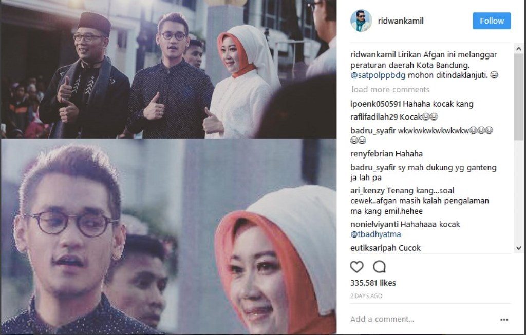 Duuh.. Karena Hal ini Afgan Syahreza Dilaporkan Kang Emil ke Satpol PP