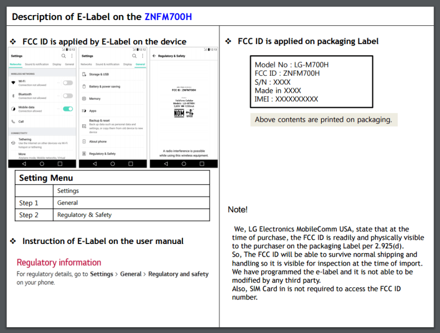 LG M700H di FCC