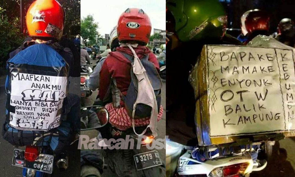 Meme Tulisan Lucu Pemudik Motor