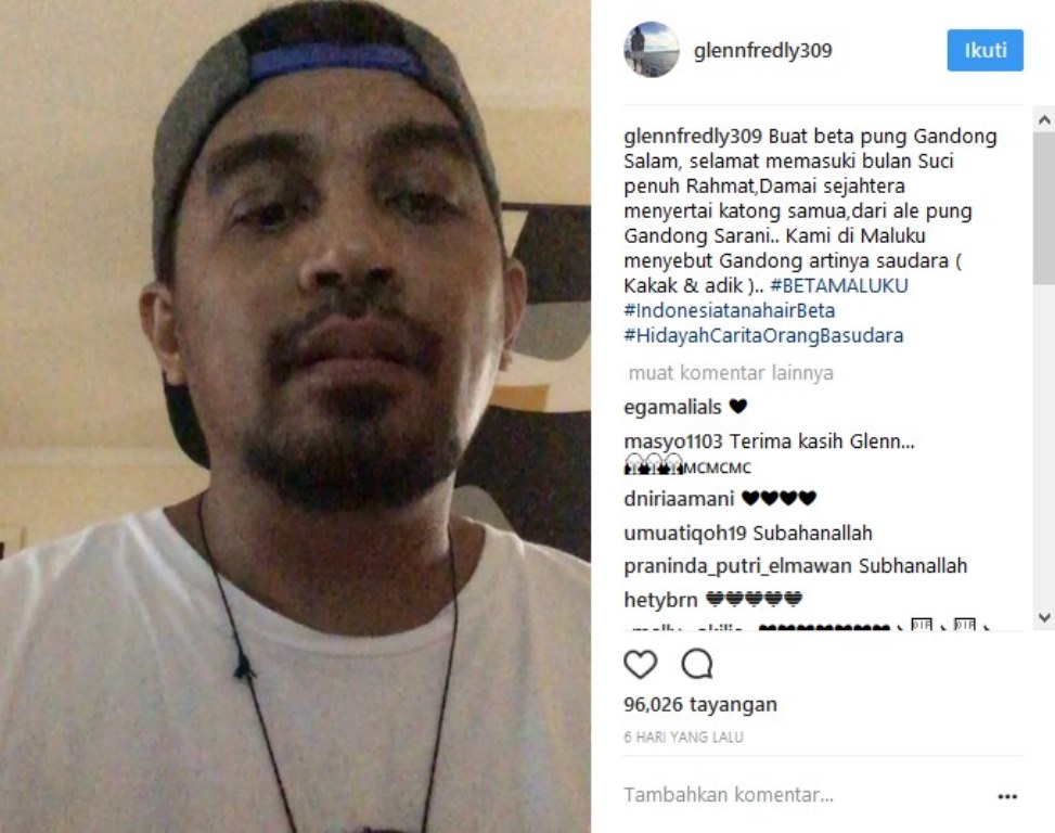 Ucapkan Selamat Ramadhan Sambil Lantunkan Shalawat dengan Merdunya Glenn Fredly Bikin Netizen Kagum