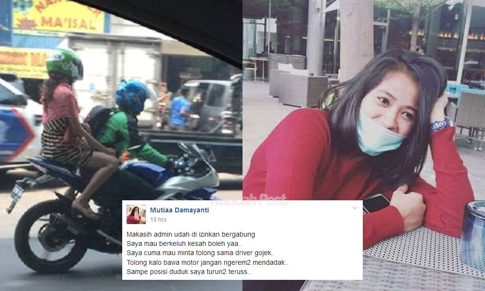 Wanita Ngeluh Driver GoJek Ngerem Mendadak