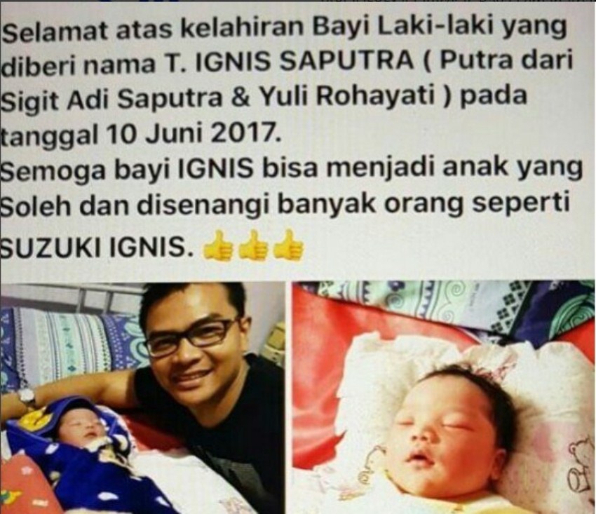 bayi bernama T Ignis Saputra