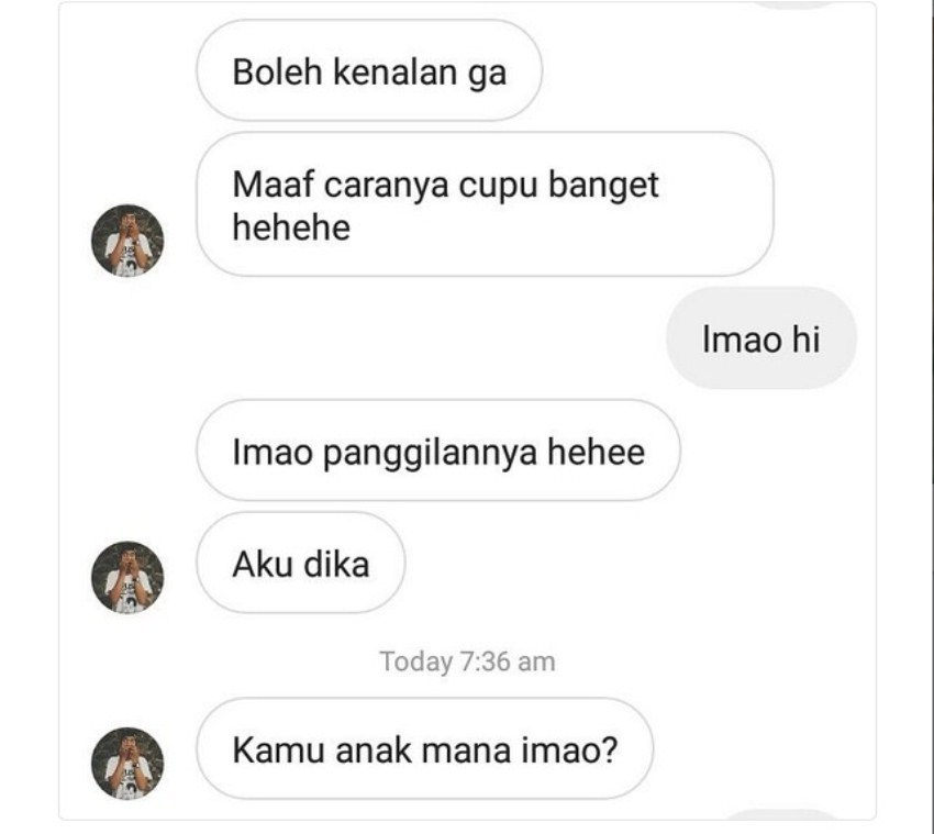 obrolan ajakan kenalan cupu