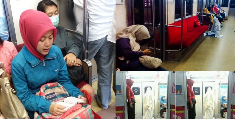 Berangkat Kerja di Pagi Buta Para Muslim Ini Sempatkan Shalat Subuh Dalam Kereta