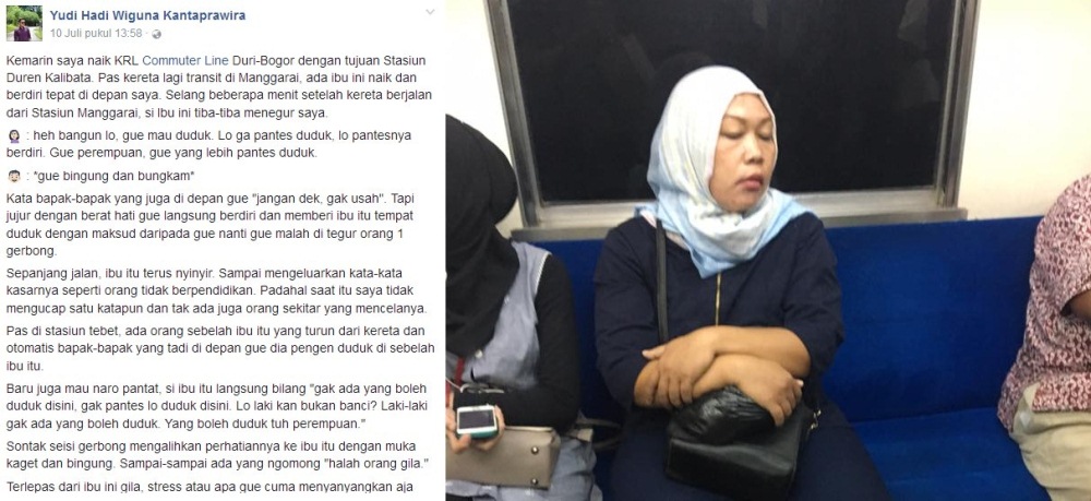 Drama di Gerbong KRL Sikap Kasar Ibu Ibu Minta Tempat Duduk Ke Penumpang Pria Ini Bikin Netizen Geram