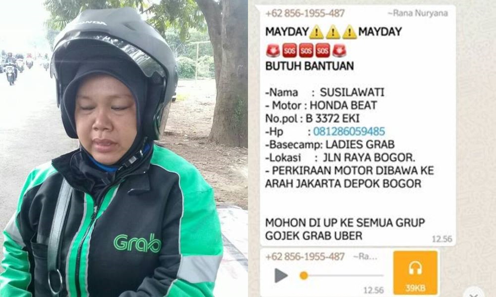 Driver GrabBike Kehilangan Motor