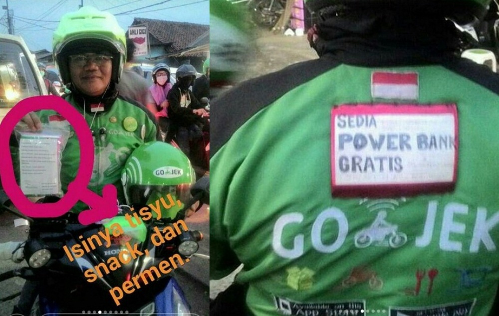 Kasih Bingkisan dan Sediakan Power Bank Gratis Kisah Driver Ojek Online Ini Bikin Netizen Terharu