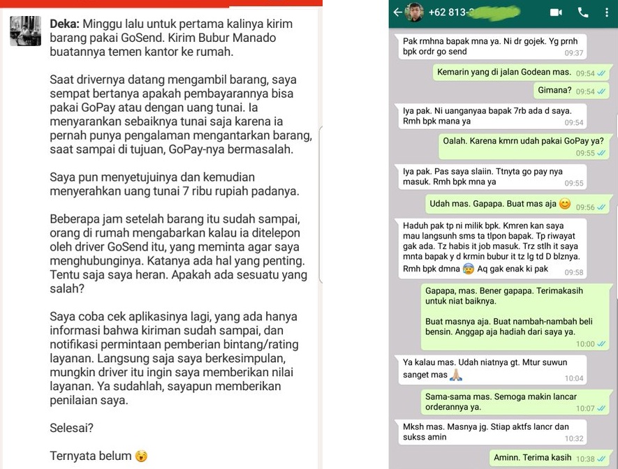 Salut Kisah Driver Gojek Ini Membuktikan Bahwa Orang Baik dan Jujur Itu Masih Ada