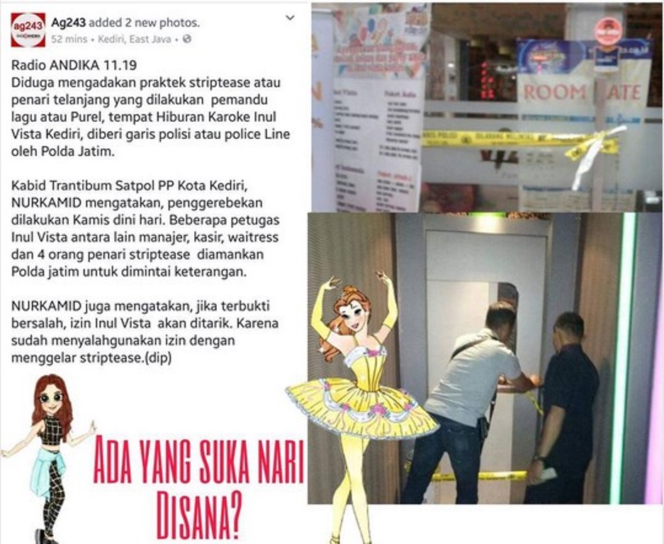 Suguhkan Tarian Striptis Karaoke Inul Vista di Kediri Disegel