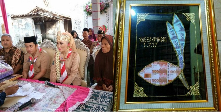 Unik Pasangan Asal Jawa Timur Ini Melangsungkan Pernikahan ala Pramuka