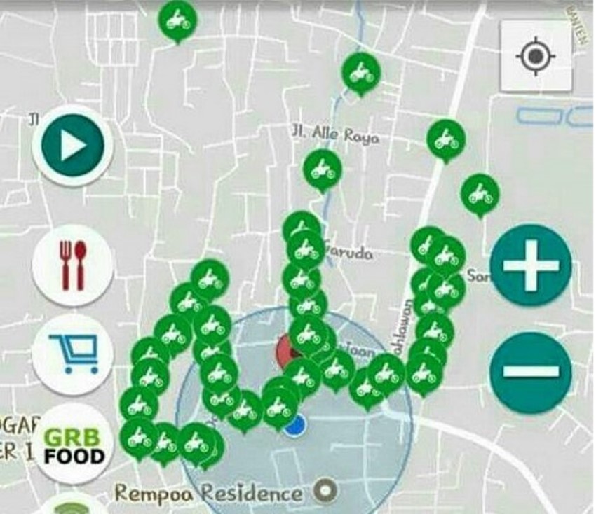 formasi ojeg online membentuk lafadz Allah