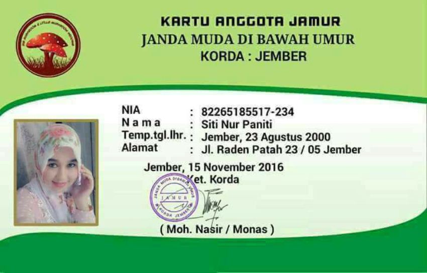 kartu identitas janda muda dibawah umur