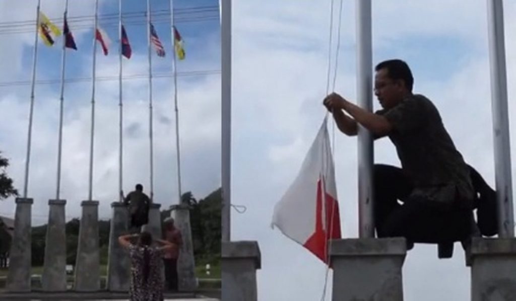 Bendera Indonesia Terbalik di Lampang Thailand