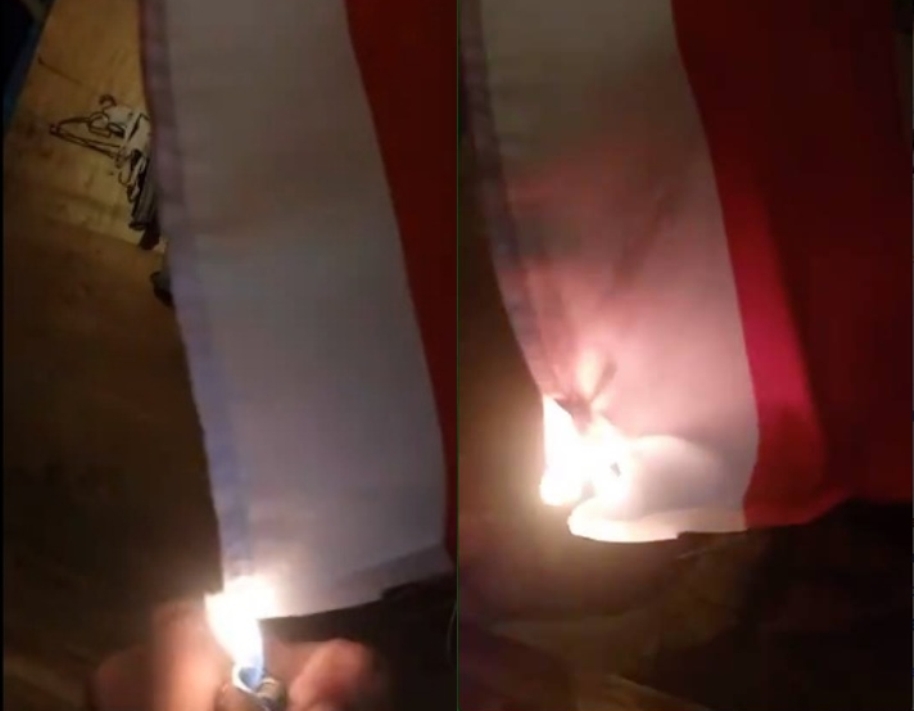 Bendera Merah Putih Dibakar