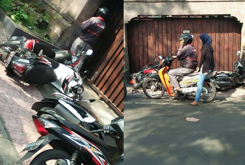 Inilah Akibatnya Kalau Suka Parkir Sembarangan Motornya Disuruh Bobo Siang Sama yang Punya Rumah