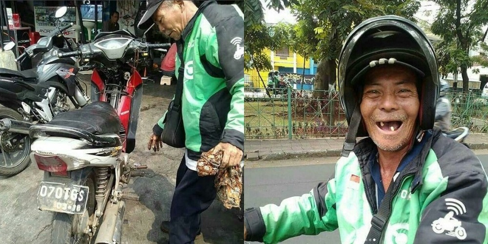 Kisah Pilu Kakek Driver Ojek Online yang Motornya Mogok Ini Viral