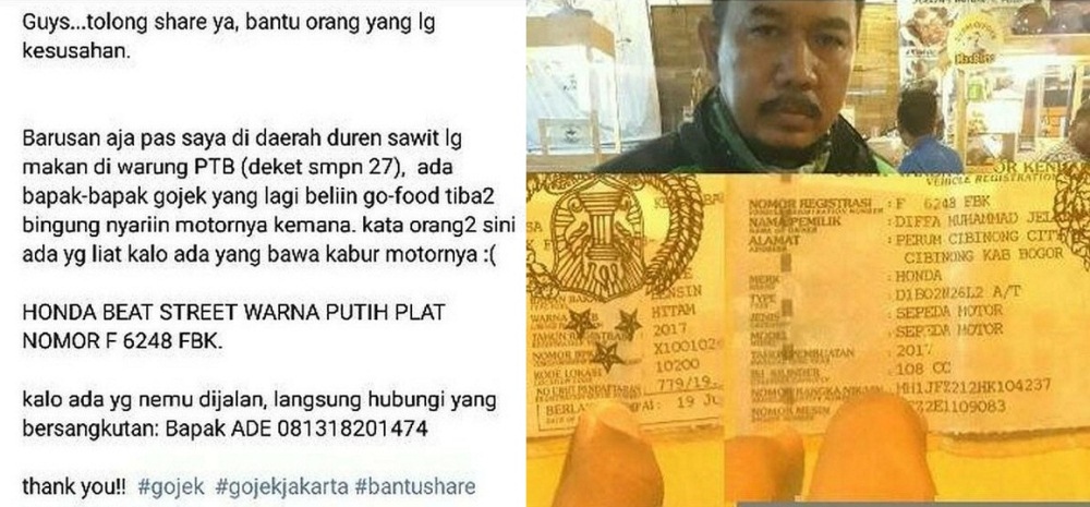 Pesan Makanan untuk Kustomer Saat Akan Antar Orderannya Driver Ojol Ini Kebingungan Nyari Motornya yang Tiba Tiba Hilang