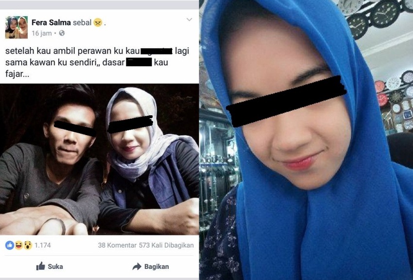 Sudah Berikan Keperawanannya Cewek Ini Murka di Facebook Karena Cowoknya Lakukan Ini dengan Temannya Sendiri 1