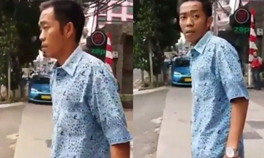 Supir Taksi Ini Marah saat Ditegur Karena Parkir di Trotoar