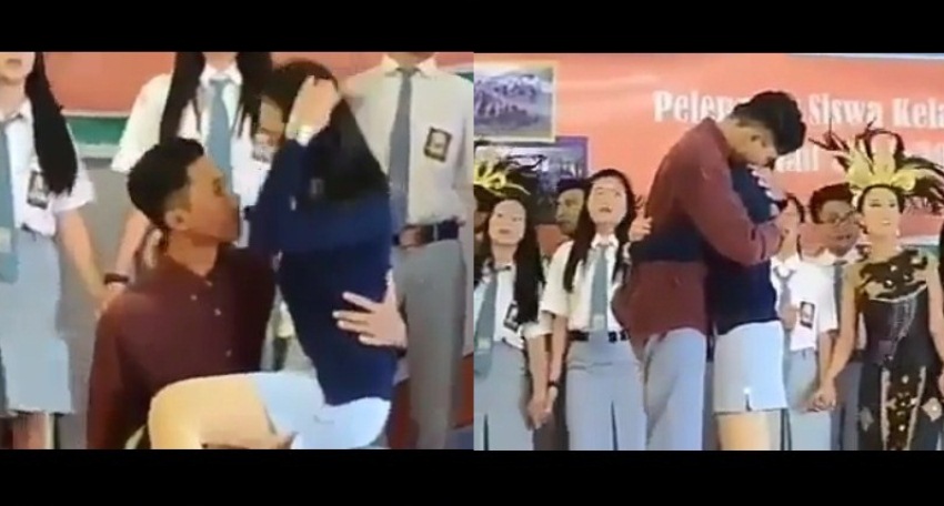 Tampilkan Adegan Tidak Pantas Seperti di Sinetron Video Acara Pelepasan Siswa SMA Ini Tuai Kritikan