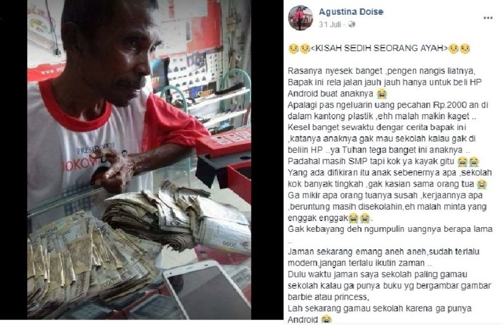 Bikin Nangis Rela Jalan Jauh Belikan HP untuk Anaknya yang Mogok Sekolah Bapak Ini Buktikan Kasih Sayang Ayah Sepanjang Masa