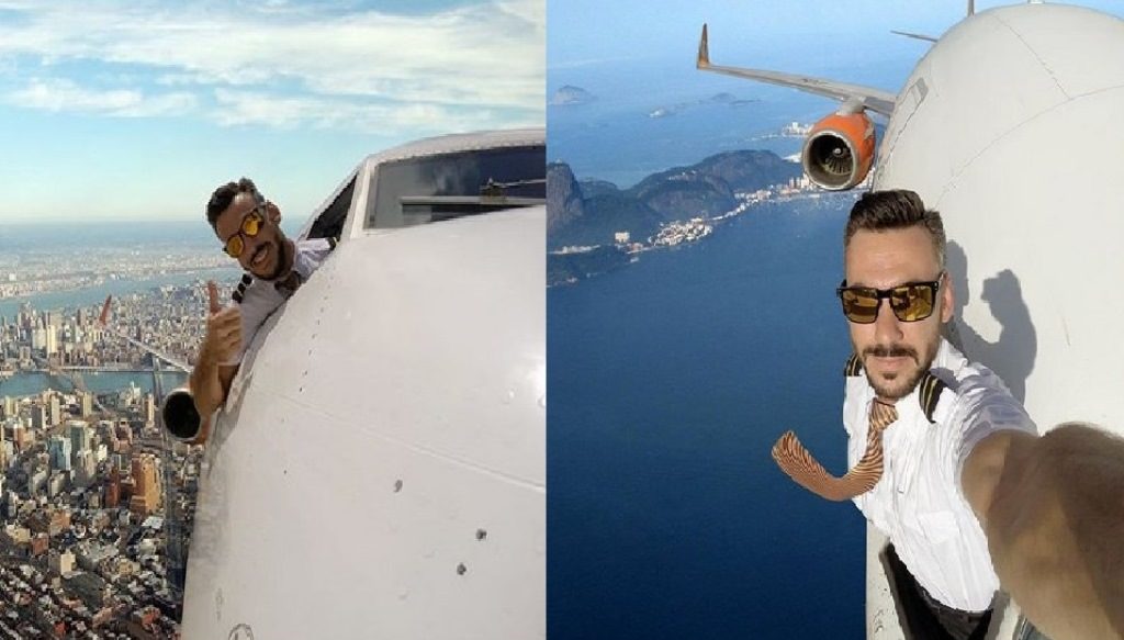 Foto Selfie Pilot dengan Kepala Keluar Jendela Pesawat Saat Terbang ini Bikin Heboh Hoax Atau