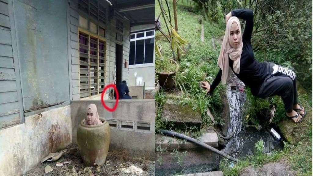 Ladies Jaman Now Demi Totalitas Cewek Ini Lakukan Selfie dengan Pose Konyol Berani Coba