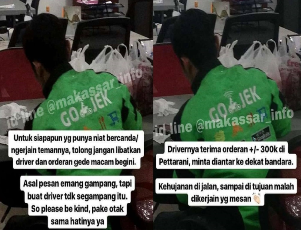 Malang Driver Ojol ini Ditipu Orderan Palsu Netizen Meradang