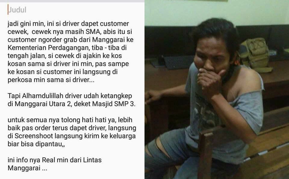 Perkosa Penumpangnya yang Masih SMA Driver Ojek Online Ini Berhasil Ditangkap