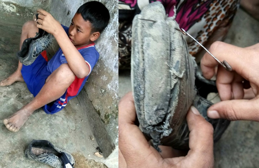 Sekolah Memakai Sepatu Dijahit Peniti Cerita Kakak Beradik yang Tinggal dengan Ibunya Ini Menyayat Hati
