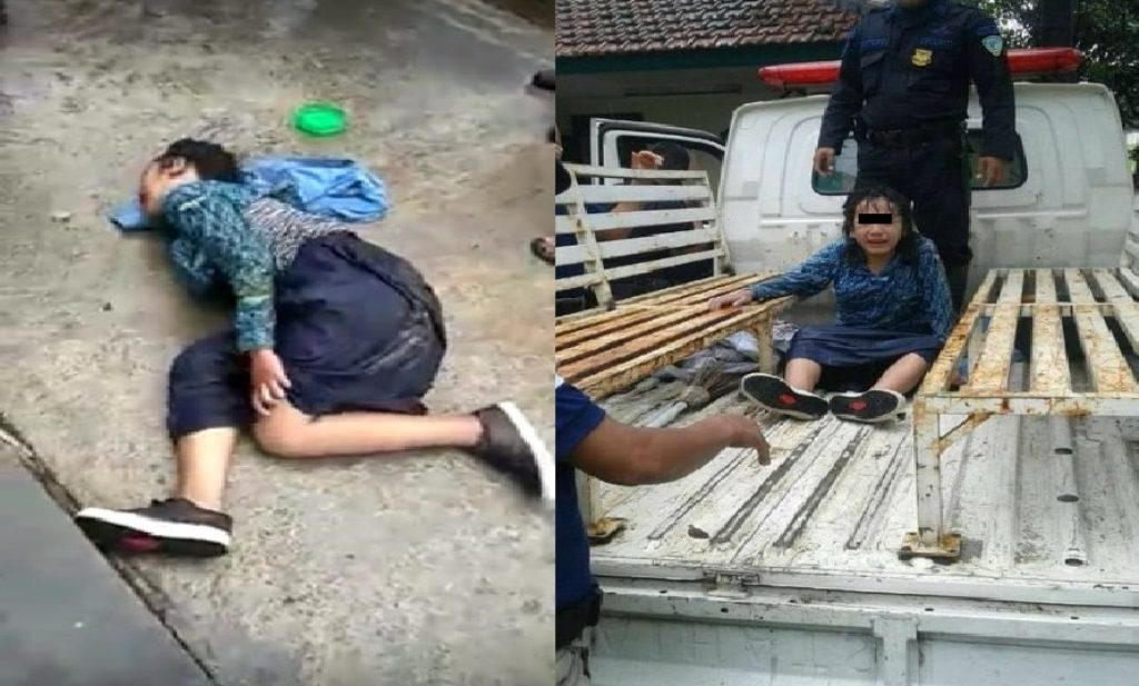 Tenggak Minuman Keras Siswi SMP ini Teriak Teriak dan Guling Guling di Tanah