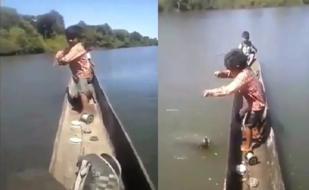 Viral Aksi Bocah Pancing Ikan Seukuran Tubuhnya ini Hebohkan Netizen