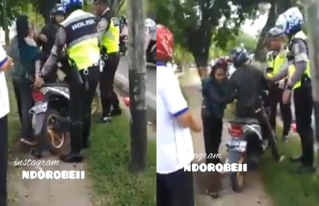 Kabur Saat Hindari Razia Dua Sejoli Ini Tercebur ke Dalam Parit