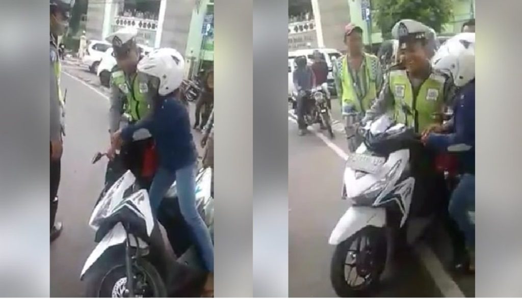 Razia Lucu Pakai Motor Pinjaman Gak Bawa STNK Wanita ini Malah Rebutan Motor dengan Polisi